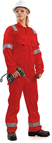 Roots Original RO13090F Flamebuster Nordic Damen Arbeitsoveralls, Größe 14/16, Rot