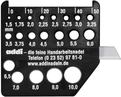 Addi Needle Gauge, Black, 4x4