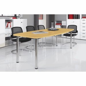 Konferenztisch Chromfuß 220x78/103cm Buche
