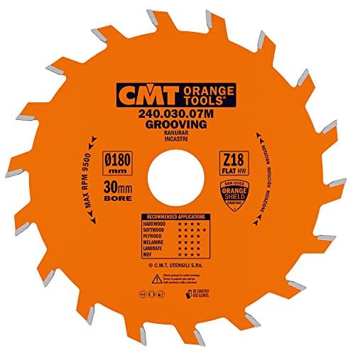 CMT Orange Tools 240.030.07 M Circular Saw Blade for Straight Groove Cutter 180 x 3 x 30 Teeth 18