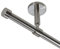 BASIT Gardinenstange Deckenmontage 1 läufig 180 cm lang Edelstahl Look Set Metall I 1-läufige Vorhangstange Deckenmontage Ø16mm I 120-600cm wählbar D11
