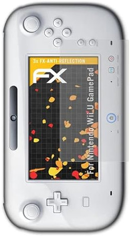 atFoliX Película Protectora compatible con Nintendo Wii U GamePad Lámina Protectora de Pantalla, antirreflejos y amortiguadores FX Protector Película (3X)