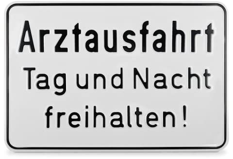 SafetyMarking® Hinweisschild Arztausfahrt Tag und Nacht freihalten! | BxH: 30,0 x 20,0 cm | Material: Aluminium | Befestigungsart: Zum Verschrauben | Ausfahrtskennzeichnung