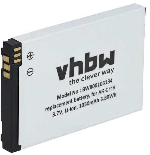 vhbw 1x Akku kompatibel mit Emporia Telme C100, C115, C95, C96, C135 Handy Smartphone Senioren Telefon (1050 mAh, 3,7 V, Li-Ion) - Ersatz für AK-C115