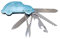 BRISA VW Collection - Volkswagen 3D Taschenmesser mit 5 Funktionen-Messer-Feile-Schere-Flaschen-Dosenöffner (VW Käfer/Love That Bug/Blau)