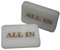MRC Lot VON 5 x Acryl Allen in Button Casino Qualität Plaque Dealer-Button groß, weiß