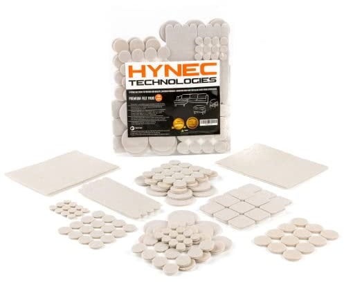 Hynec Premium Möbelschoner Filzgleiter Selbstklebend - Filzgleiter für Stühle, Bodenschoner für Stühle, Möbelgleiter Parkettschoner, Möbelgleiter Filz - 156 Teile 8 Größen Filzgleiter Set