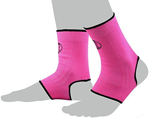 BAY® 2X elastische Fußbandagen, Fußgelenkbandagen, pink/rosa, Größe S