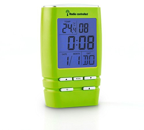 Clip Sonic SL243 Réveil sans Fil thermomètre Calendrier -Vert Citron