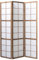 Homestyle4u 273, Paravent Raumteiler Innen 3 teilig Holz Braun Trennwand Reispapier Weiß Shoji