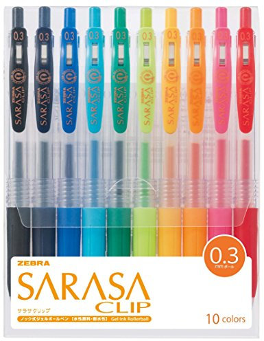 Zebra Sarasa Clip 0,3, 10 Farben Set (JJH15-10CA)