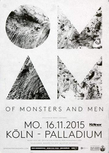 of Monster and Men - I of The Storm, Köln 2015 » Konzertplakat/Premium Poster | Live Konzert Veranstaltung | DIN A1 «