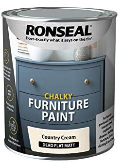 Ronseal RSLCFPCC750 750 ml Chalky Furniture Paint - Country Cotton