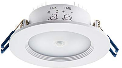HUBER Motion Downlight Détecteur de mouvement PIR 360°, encastré, spot encastrable avec technologie 2 fils, 8 W, 500 lm, blanc chaud