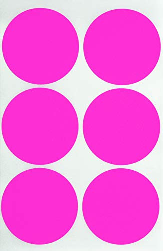 Aufkleber Neon Pink 50 mm runde Etiketten – 5 cm Sticker 180 Stück von Royal Green