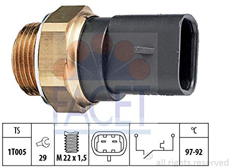 FACET 7.5103 Temperaturschalter Kühlerlüfter Kompatibel mit FIAT Seicento / 600 Schrägheck 187 46520219 EPS 1.850.103 KW 550 103