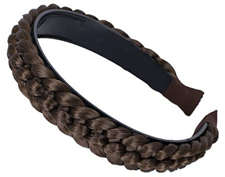 CAISHA Haarreifen Zopf Geflochten Haarteil Haarband Kopfschmuck Haarschmuck Hellbraun HR8