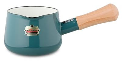 FUJIHORO JAPAN Milk Pan, Smoke Blue, 4.7 inches (12 cm), Solid SD-12M.SB, Enamel Kitchenware, Japanese Design & Craftmanship
