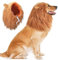 Vivifying Hundekostüm Löwenmähne Hund, Verstellbar Hunde Halloween Kostüm Perücke mit Ohren für Mittlere und Große Hunde (Braun)
