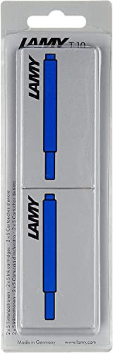 LAMY T10 2er Set löschbare Tintenpatronen mit großem Tintenvorrat - geeignet für alle Lamy Patronenfüllhaltermodelle - Inhalt 1,25ml je Patrone - 5 Stück pro Päckchen - Tintenfarbe blau