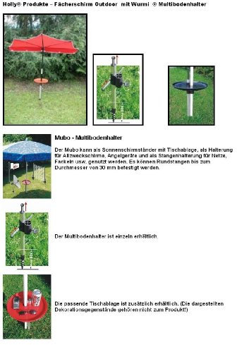 Strand - SCHIRMHALTER - Holly ® Produkte STABIELO ® - Made in Germany - WURMI - MULTIBODENHALTER