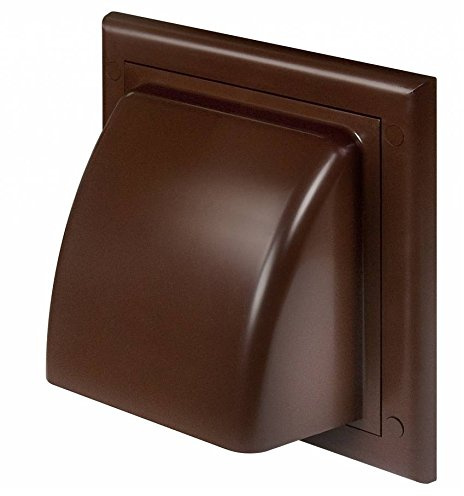Air Vent Grill Cover Gravity Flap(Ducting 125mm)Brown External Ventilation Cover