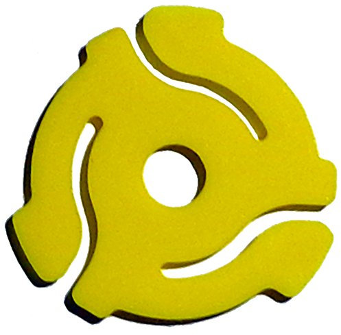 (10 Pack) TEN Yellow Plastic 45 RPM 7 Inch Vinyl Record Adaptor - 7 Inserts