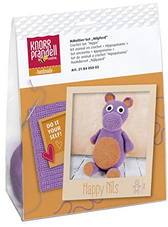 KNORR Prandell 218405003 Häkeltier Set-Nilpferd zum Selberhäkeln