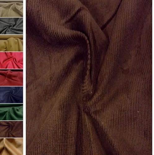 StoffBook Dunkelbraun Breitcord Cord Cordstoff für Bekleidung und Taschen | Vielseitig, Stoff für Bekleidung, Taschen und Dekoration, Cordgewebe und Babycord