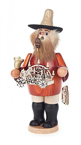 DREGENO Seiffen Räuchermännchen Schwibbogenhändler - 24,5cm - Original Erzgebirge Räuchermann
