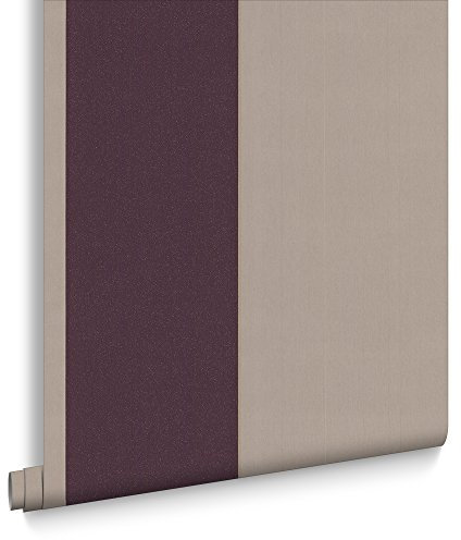 Graham & Brown Fabulous Glitz Stripes Wallpaper, Brown/Violet