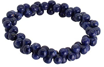 Budawi® Sodalith DNA Armband | Edelstein Perlenarmband auf Stretchband | Naturstein Armschmuck elastisch