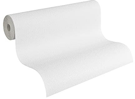 A.S. Création Stukturprofiltapete Simply White Tapete 15,00 m x 0,53 m weiß Made in Germany 272355 2723-55