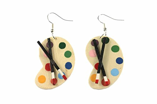 Boucles d'oreille argenté Boucles d'oreille - peintre palette de peinture palette Miniblings Boucles d'oreille - main bijoux mode couleurs de la palette I Peintres scolaires