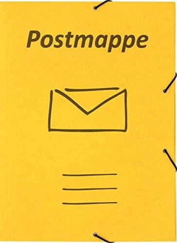 Stylex 43138 Postmappe A4 Gummizug Mappe gelb mit Druck (2 Stück Set)