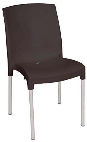 Bolero Stacking Bistro Side Chairs Black Indoor and Outdoor 760X590X550mm 4pc
