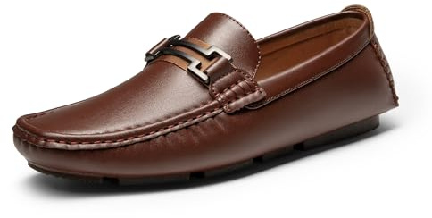 Bruno Marc Men's Loafers Moccasins Shoes,Size 10,Brown,HUGH-01