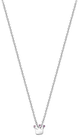 ESPRIT Charms Kinder-Kette mit Anhänger JW50259 925 Silber rhodiniert Zirkonia lila 34 cm - ESNL93391A340