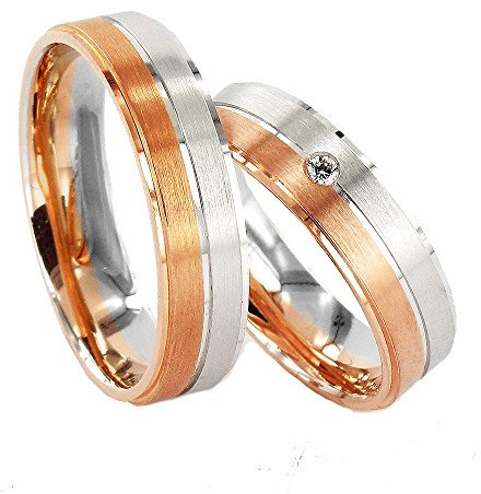 JC TRAURINGE 585er EHERINGE ROTGOLD & WEIßGOLD J919