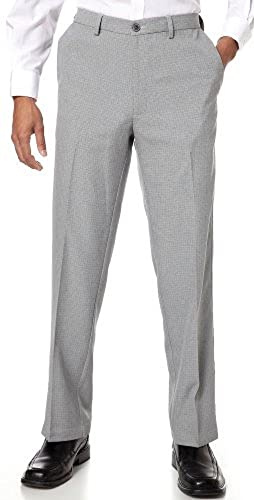 Haggar, Pantalones de Hombre Cool 18 con Cintura expansible Oculta, Pliegues en la Parte Delantera Beige String Beige