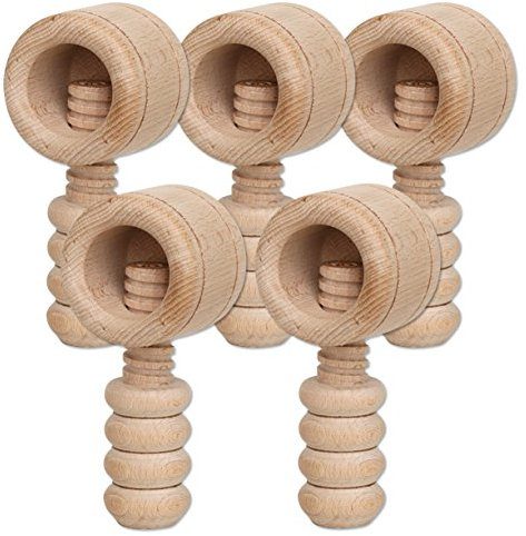 Dekohelden24 5 Stück Holz Nussknacker hochwertige Handarbeit, ca. 12 cm