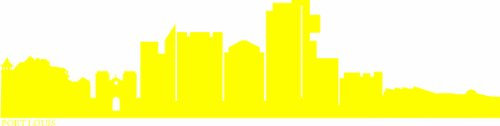 INDIGOS UG - Wandtattoo Wandsticker Wandaufkleber Aufkleber e598 Skyline Stadt - Port Louis (Afrika) 240x56 cm - gelb