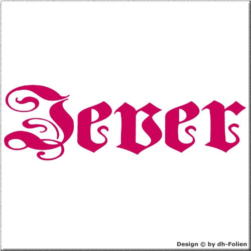 cartattoo4you® AK-01589 JEVER - Fraktur, Altdeutsche Schrift, Autoaufkleber Aufkleber Farbe pink,in 24 Farben erhältlich, glänzend 17 x 5 cm Premium-Qualität Waschstrassenfest