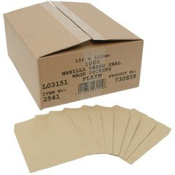 Box of 1000 - Manilla Wage Envelopes 108 x 102mm Self Seal 90gsm - (548057)