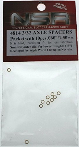 NSR Zubehör 804814 Axle Spacers 3/32 brass - 1,50mm (10 Stück)