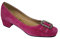 Damen Trachten Leder Pumps pink oder schwarz Gr. 36-41 (36, pink)