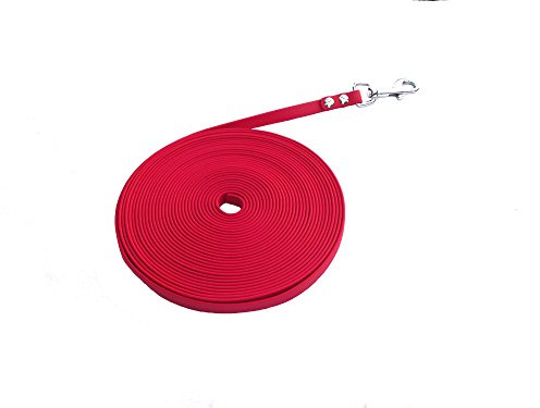 MJH Beta Biothane Schleppleine rot 13mm breit & 2m lang