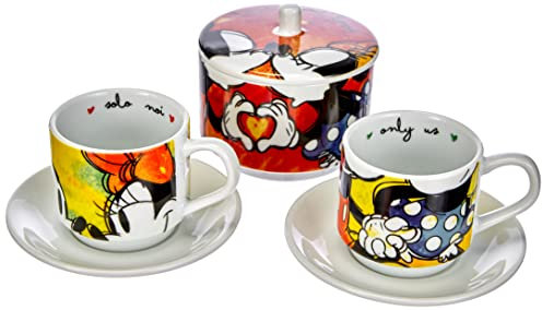 Egan Porzellan set 2 Kaffeetassen Stapelbar Mickey mit Zuckerdose und Tischset WMSET/20 grün