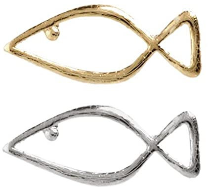 Wiedemann Verzierornament Fisch, Wachs, Silber, 1 x 4 cm