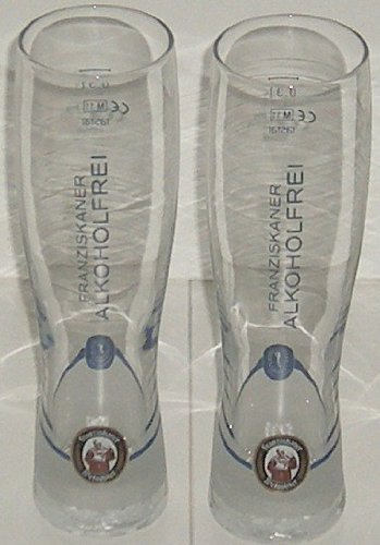 2 Stück Franziskaner Alkoholfrei Weissbier Gläser 0,3l